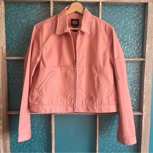 Dickie’s authentic workwear rose pink cropped cotton twill jacket. Size US med.